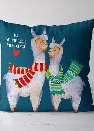 Подушка декоративная soft ти зігріваєш моє серце 45x45 см (45pst_21ng006)