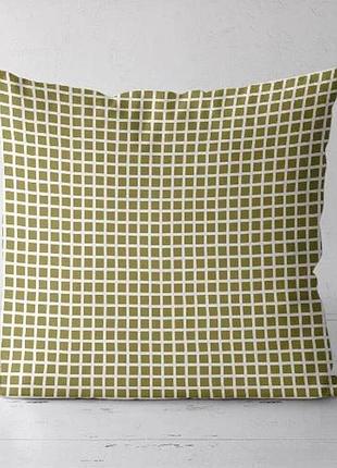 Подушка декоративна soft зелена клітка 45x45 см (45pst_23o003)