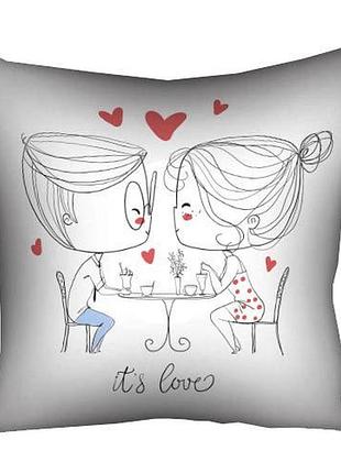 Подушка c принтом габардиновая it‘s love 50x50 см (5p_18l001)