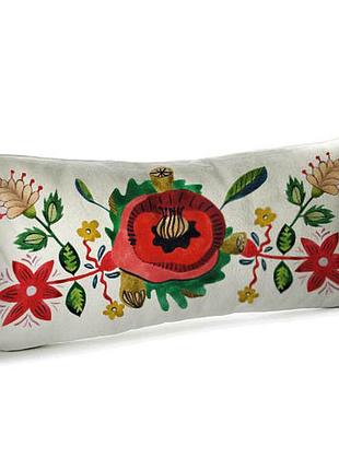 Подушка для дивану оксамитова мак 50x24 см (52bp_23m001)