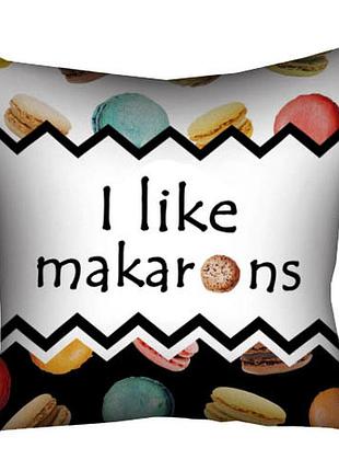 Подушка c принтом габардиновая i like makarons 30x30 (3p_swe028)