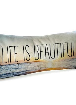 Подушка для дивана бархатная life is beautiful 50x24 см (52bp_ex007)
