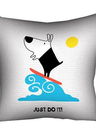 Подушка з принтом габардинова just do it! 30x30 (3p_dog051)