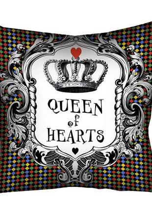Подушка c принтом габардиновая queen of hearts 40x40 (4p_won036)