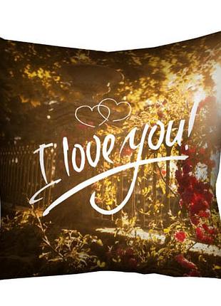 Подушка c принтом габардиновая i love you! 50x50 см (5p_wol050)