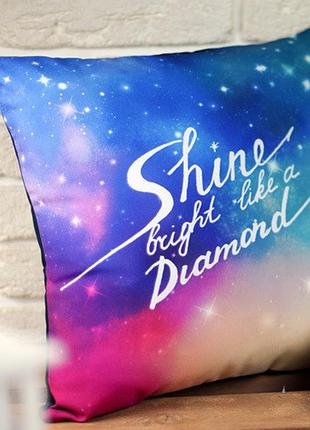 Подушка з принтом габардинова shine bright like a diamond 40x40 см (4p_wol038)