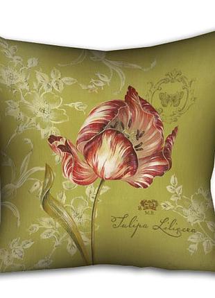 Подушка з принтом габардинова tulipa liliaceae 40x40 (4p_pw006)