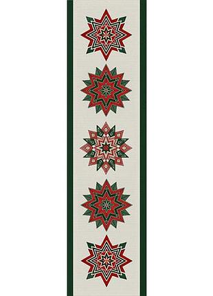 Дорожка на стол різдвяні зірки 150x40 см (dr_25ng008)