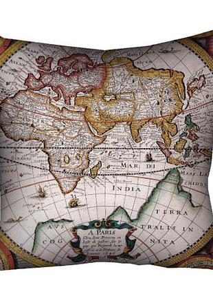 Подушка з принтом габардинова карта 50x50 (5p_os195)