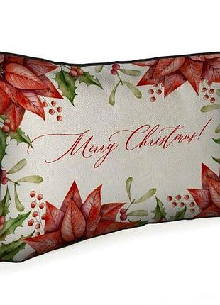 Подушка інтер'єрна з мішковини merry christmas! 45x32 см (43phb_25ng009)