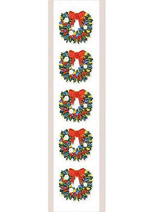 Дорожка на стол різдвяні вінки 150x40 см (dr_25ng010)