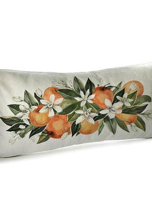 Подушка для дивана бархатная цветущие яблоки 50x24 см (52bp_flora005)