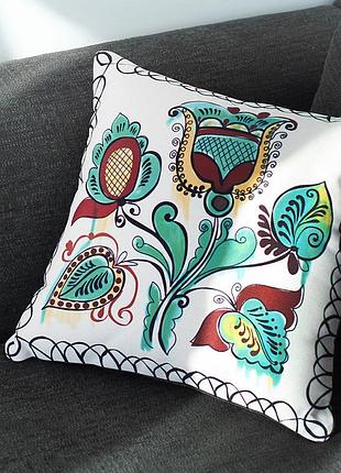 Подушка декоративная soft дивовижна квітка 45x45 см (45pst_tr009)