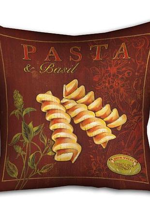 Подушка c принтом габардиновая pasta & basil 40x40 (4p_pw016)
