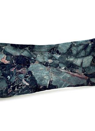 Подушка для дивана бархатная зеленый мрамор 50x24 см (52bp_org012)