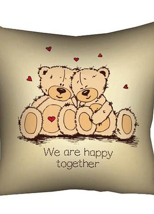 Подушка c принтом габардиновая we are happy together 50x50 см (5p_15l037)