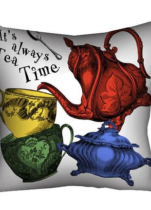 Подушка c принтом габардиновая it`s always tea time 40x40 (4p_won030)