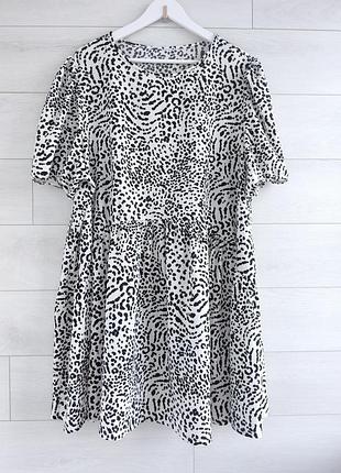 Cукня свободного кроя boohoo eur 50 р. батал/plus size/бохо/белая в горошек