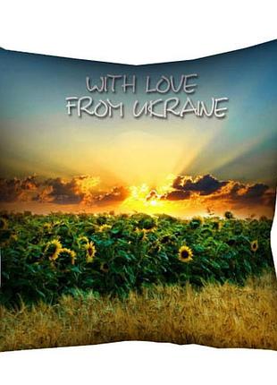 Подушка c принтом габардиновая with love from ukraine 40x40 (4p_ukr036)