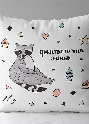 Подушка з принтом габардинова фантастична жінка 40x40 (4p_20f022)