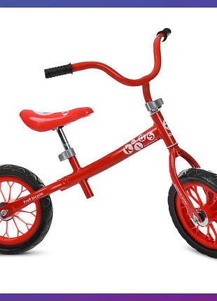 Дитячий біговел велобіг на сталевій рамі 12 дюймів profi kids m 3255 червоний