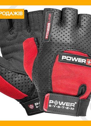 Рукавички для фітнесу power system xxl чорні червоні для тренувань в залі та вдома рукавички для рук