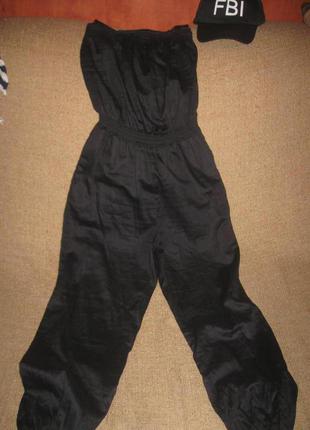 Комбинезон на резинке черный поплин