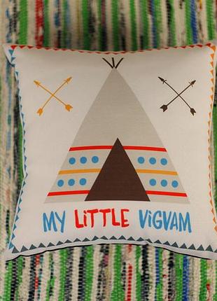Подушка c принтом габардиновая my little vigvam 40x40 (4p_wl011_wh)