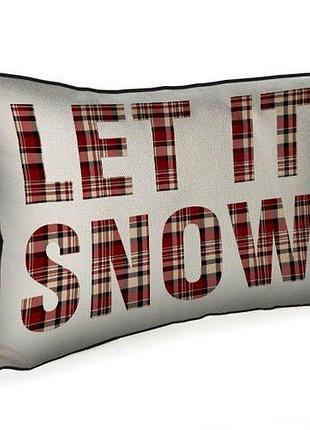 Подушка інтер'єрна з мішковини let it snow 45x32 см (43phb_25ng013)