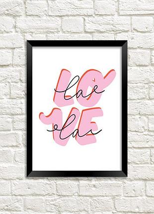 Постер в рамке love lala 15x21 см, a5 (mt5_21l004_bl)
