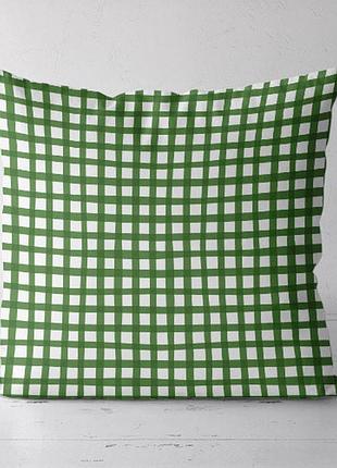 Подушка декоративная soft зелена клітка 45x45 см (45pst_23ng020)