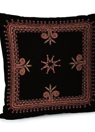 Подушка диванная с бархата колоски 45x45 см (45bp_25ng016)