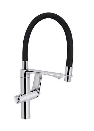 Смеситель для кухни qtap vlasta new с гибким изливом с подключением для питьевой воды qtvla364crm45648 chrome