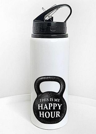 Пляшка для води з трубочкою this is my happy hour 600 мл (plv_25a019)