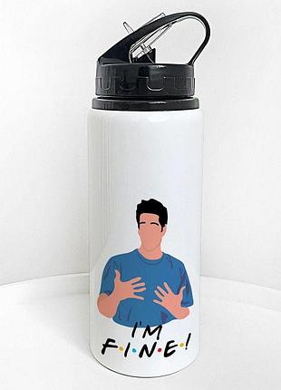 Пляшка для води з трубочкою i'm fine (друзі) 600 мл (plv_25a027)