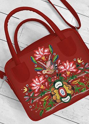Сумка жіноча kitto птаха та квіти 25x20x9 см (ski_23s029_kr)