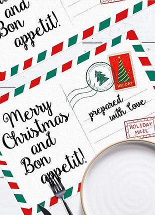Сервировочная салфетка под тарелку merry christmas and bon appetit! 40х27 см, 2 шт (srvs_o_23ng049)