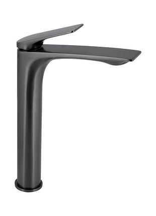 Змішувач для раковини qtap vlasta new високий qtvla269gmb45653 gunmetal black pvd