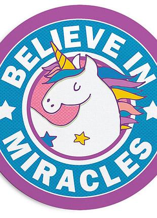 Килимок для комп’ютерної мишки круглий believe in miracles 20 см