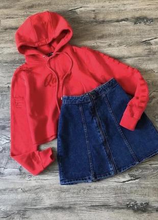 Denim go джинсова спідничка на блискавці з кільцем