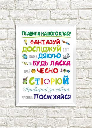 Постер в рамці правила нашого класу 30x42 см, a3 (wmt3_19s004)