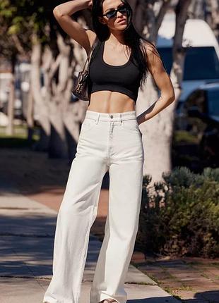 Джинсы trf extra wide-leg с высокой посадкой