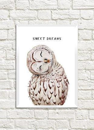 Постер в рамке sweet dreams 30x42 см, a3 (wmt3_19ng016_wh)