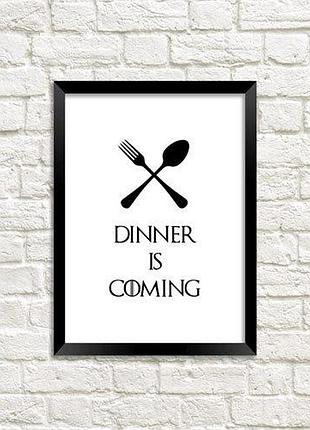 Постер в рамке dinner is coming 15x21 см, a5 (mt5_18a018)