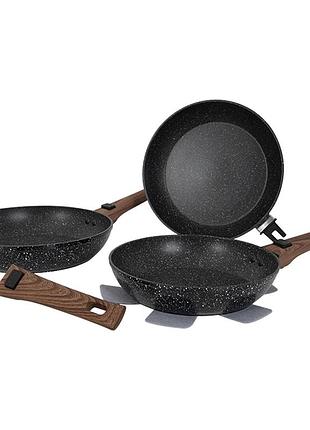 Набор сковородок gimex frying pan set 3 предмета black (6979264)
