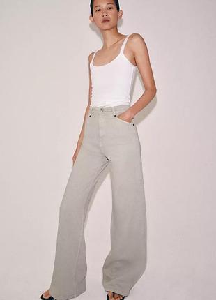 Джинсы zw collection wide leg с высокой посадкой