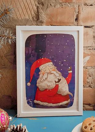 Постер в рамке санта 30x42 см, a3 (wmt3_21ng008_wh)