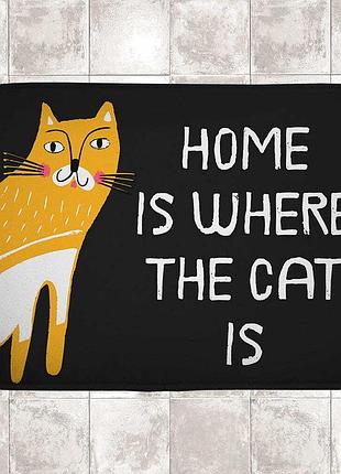 Килимок для ванної водопоглинаючий антиковзаючий home is where the cat is 58х38 см (van_24f079)