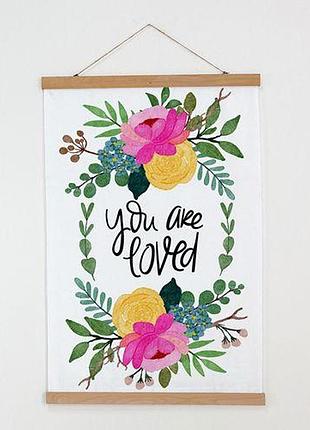 Постер тканевый на стену you are loved 60х93 см (tpsr_25f018)