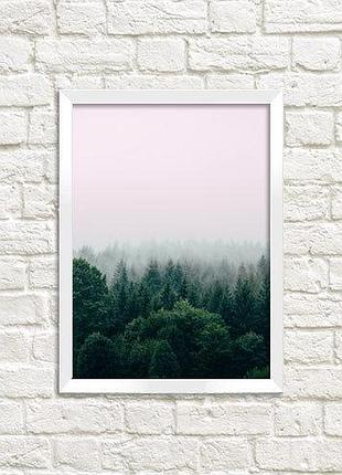 Постер в рамке хвойний ліс 15x21 см, a5 (wmt5_art052_wh)